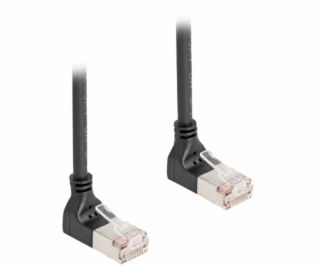 Patch kabel RJ-45 Cat.6a S/FTP, Slim 90° úhlový