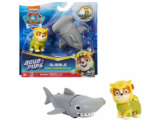 Spin Master Paw Patrol Aqua Pups - Sada Hero Pups s figurkou štěněte sutiny a figurkou žraloka Hammerhead, herní figurka