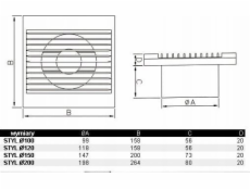 Dospel Dospel STYL 150 WP 007-0006 domácí koupelnový nástěnný ventilátor s tahovým vypínačem