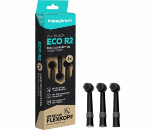 Happybrush kartáčkové hlavice ECO R2 celé černé