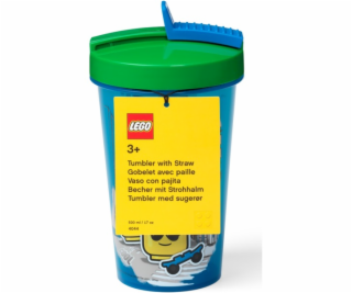 LEGO hrnek Room Copenhagen s brčkem Iconic Boy Bright Blue