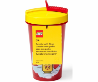 Room Copenhagen LEGO hrnek s brčkem Iconic Girl Bright Red