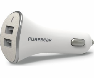 Zizo PureGear 4,8A, Dual USB, Nabíječka do auta – bílá