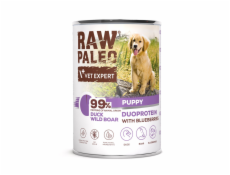 RAW PALEO Duoprotein Duck & Boar Puppy - vlhké krmivo pro psy - 400g