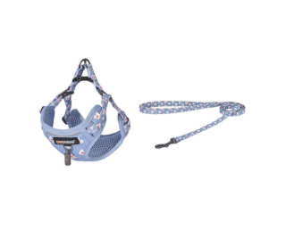 Dogness cat leash 1,5m+harness walking set (light blue)