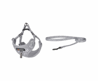 Cat set Dogness harness and leash 1,5m (Light Grey)