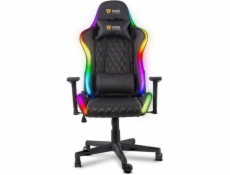 Herní křeslo Yenkee YGC 300RGB Stardust, černé, podsvícené, polohovatelné