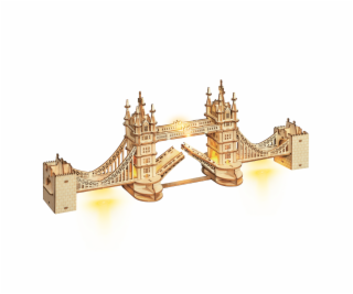 Hračka Robotime dřevěné 3D puzzle most Tower Bridge svítící