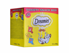 Dreamies DREAMIES Variety Snack Box doplňkové krmivo pro kočky (s příchutí kuřecího masa, sýra a lososa) - 720 g