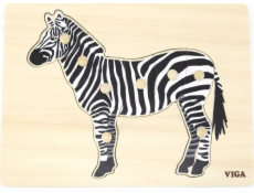 Dětské dřevěné puzzle vkládačka Montessori Viga Zebra