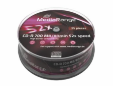 MEDIARANGE CD-R 52x 700MB/80min Cake 25