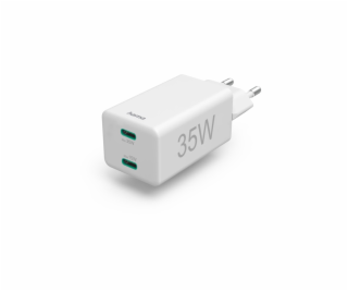 Hama Quick Charger  USB-C 35W PD/QC, 2xUSB-C, white 201694