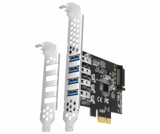 AXAGON PCEU-43RS, PCIe řadič, 4x USB 3.2 Gen 1 port, UASP...