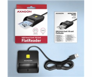 AXAGON CRE-SM3N, USB-A FlatReader čtečka kontaktních kare...