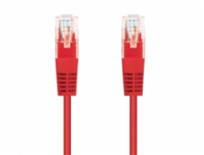 Kabel C-TECH patchcord Cat5e, UTP, červený, 5m