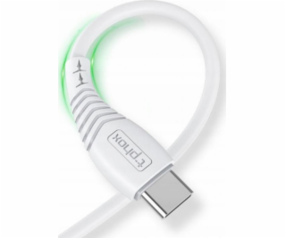 T-Phox USB kabel T-PHOX NATURE TYPE-C BÍLÝ KABEL 1,2M 3A