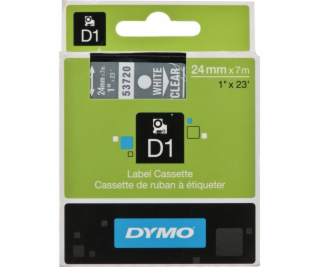 Dymo páska Dymo D1 24 mm x 7m Transparent (bílý text)