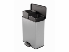 Curver Deco Bin Odpadkový koš na tříděný odpad 26l+26l stříbrná/černá