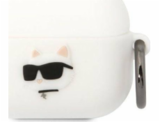 Karl Lagerfeld Pouzdro Karl Lagerfeld KLAPRUNCHH kryt Apple AirPods Pro bílá/bílá Silikonová hlava Choupette 3D