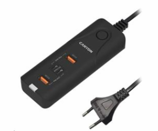 CANYON nabíječka H-10 do sítě 2xUSB-C (PD 20W) + 2x USB-A...