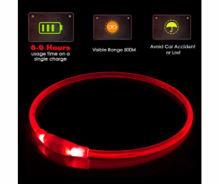 KABB LED Collar for Dogs and Cats Red