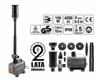 Flo Fountain Pump 100W, 4500L/H H = 4,5 m, 5-ends, 1Cal 7...