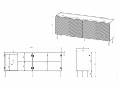 4D2SZ Komoda ONDA 200x45x85 černá