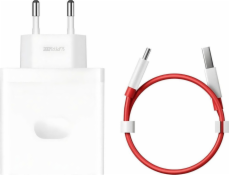 OnePlus SUPERVOOC Nabíječka USB-A + kabel USB-A / USB-C 100W Bílá