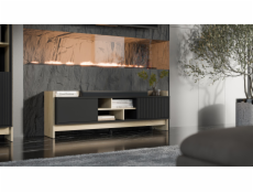 Cama RTV PORTO 2D skříň 150x38x50 dub/černá