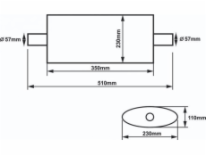 Slide Central Silencer 57mm Slide 304SS 350mm