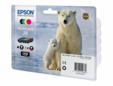 Epson 26 Multipack - 4-balení - černá, žlutá, azurová, purpurová - originální - blistr s RF / akustickým alarmem - inkoustová cartridge - pro Expression Premium XP-510, 520, 600, 605, 620, 625, 700, 7