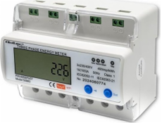 Qoltec 50883 Tři fázefrn elektronický měřič spotřeby energie na lištu DIN | Wi-Fi | TUYA | 400V | LCD