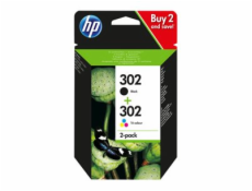 HP 302 - 2-balení - černá, barva (azurová, purpurová, žlutá) - originální - inkoustová cartridge - pro Deskjet 1110, 21XX, 36XX; ENVY 45XX; Officejet 38XX, 46XX, 52XX