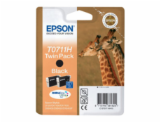 Epson T0711 Twin Pack - 2-balení - Vysoká kapacita - černá - originální - blistr s RF / akustickým alarmem - inkoustová cartridge - pro Stylus SX210, SX215, SX410, SX415, SX510, SX515, SX610; Stylus O