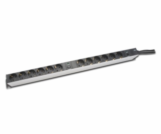 DIGITUS 19 "PDU, 1U hliník, SCHUKO -&gt; 12x CEE 7/4, pre...