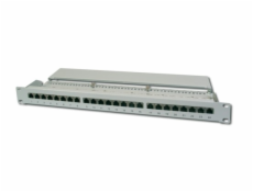 Digitus Patch Panel 19 ", CAT6 EA, 8P8C, LSA, 1U, 24 x RJ45, tienený, šedý