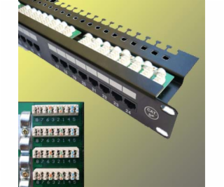 UTP Patch panel 24 port Cat.5E Black L type