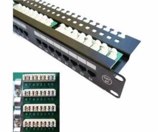 Patch panel 24x RJ-45, Cat 5e UTP, 19 "s vyviazaním