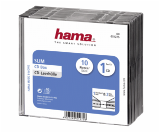 HAMA SLIM Box na 1x CD/DVD/BR 5mm plast, 10ks