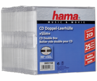 1x25 Hama CD Jewel Case Slim Double                51168