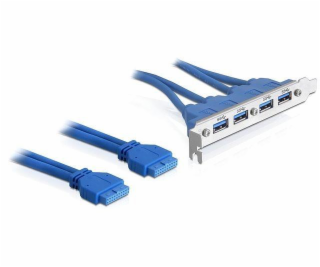 DeLock záslepka 2x interný 19pin USB 3.0&gt; 4 x USB 3.0-...