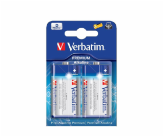 VERBATIM Alkalické baterie D,  2 PACK / LR20