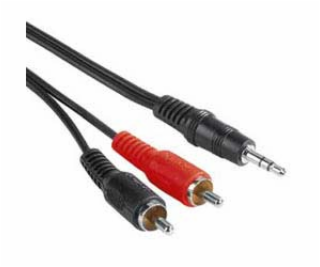 PREMIUMCORD Kabel audio 3,5mm Jack - 2x Cinch 5m (M/M, st...
