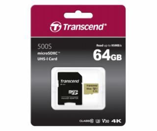 Transcend microSDXC 500S    64GB Class 10 UHS-I U3 V30 + ...