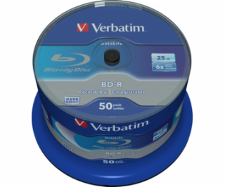 1x50 Verbatim BD-R Blu-Ray 25GB 6xrychlost Dtalife No-ID ...