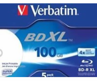 1x5 Verbatim BD-R Blu-Ray 100GB 4x Speed wide printable JC