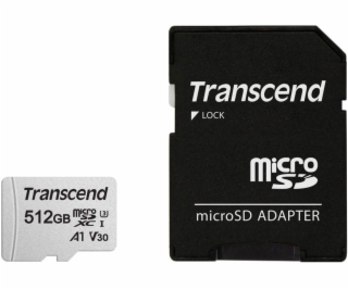 Transcend microSDXC 300S-A 512GB Class 10 UHS-I U3 V30 A1