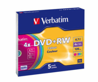 VERBATIM DVD+RW(5-Pack)Slim/Colour//4x/DLP/4.7GB