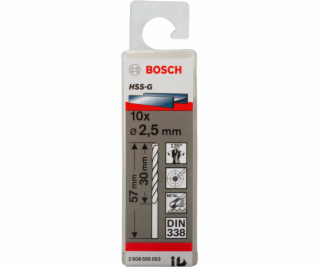 Bosch 10 Metal Drill Bits HSS-G 2,5x30x57mm