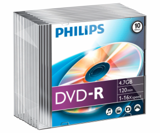 1x10 Philips DVD-R 4,7GB 16x SL